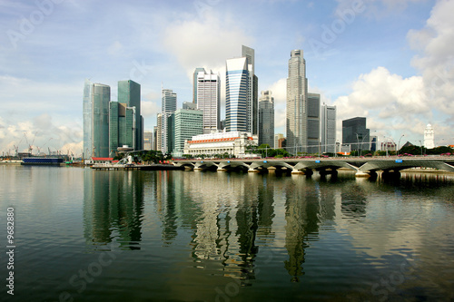 Skyline of modern business district, Singapore