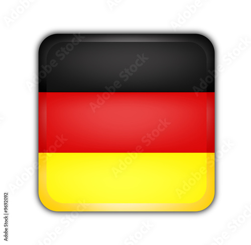 flag of germany  square button on white background