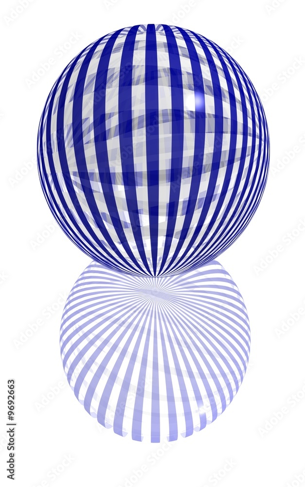 Obraz premium blue striped glass button