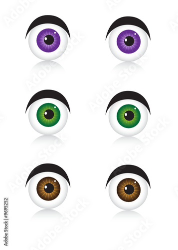 Eyes, icons on white
