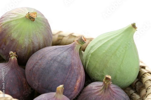 Wallpaper Mural basket of fresh figs isolated on white Torontodigital.ca