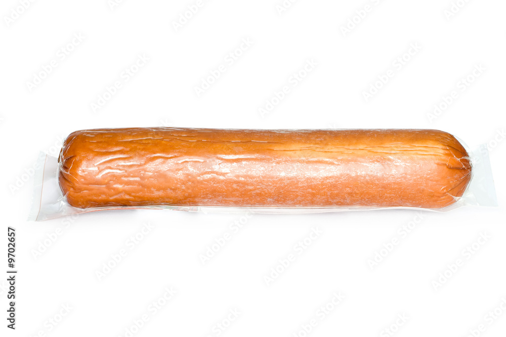 wurst in the packing isolated on white wurst in the packing isolated on white