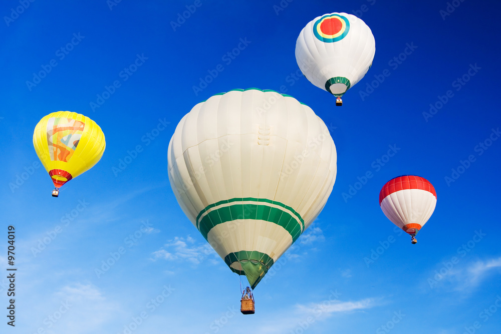 Fototapeta premium the hot air balloons on blue sky