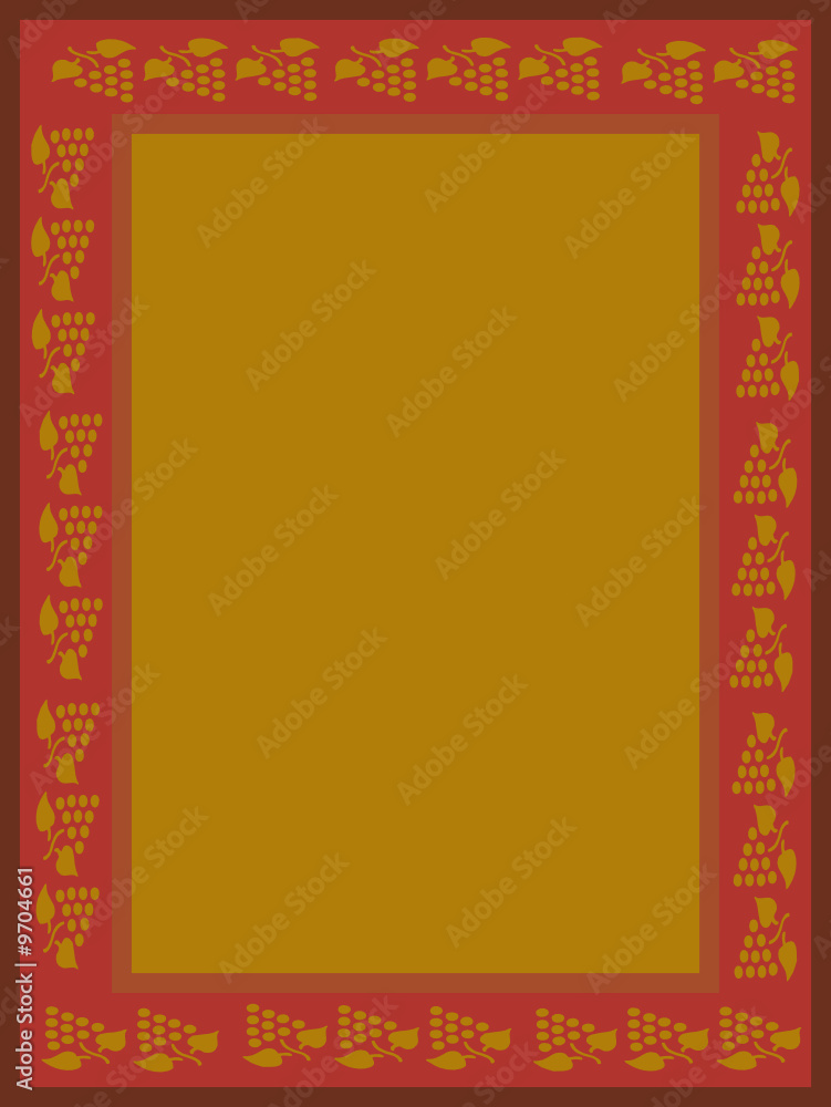 cadre antique et raisins