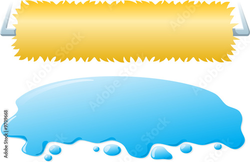 Roller brush washing machine and water splash car wash banners