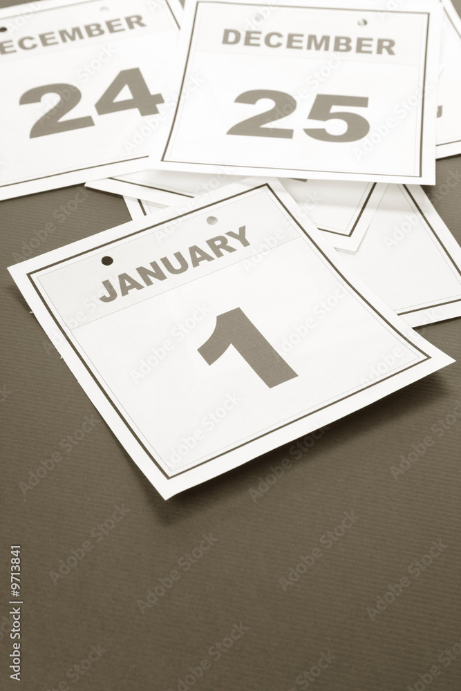New Year, calendar date January 1 for background