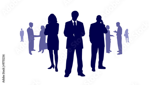silhouettes of business people