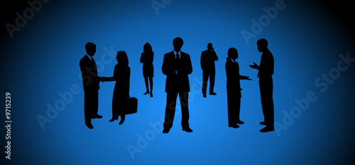 Silhouettes of business people