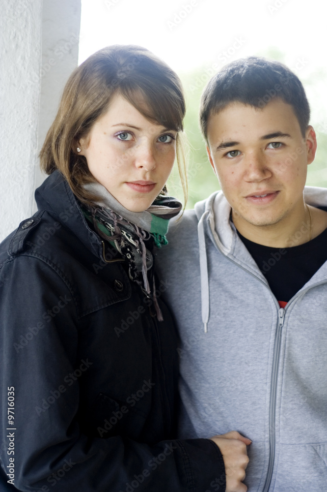 young man and woman in love for the first time. young man and woman in love for the first time.