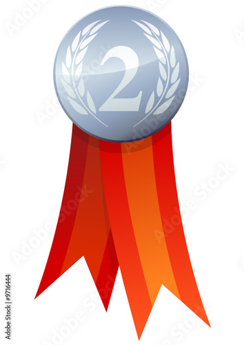 Médaille d'argent laurier avec ruban rouge (détouré)