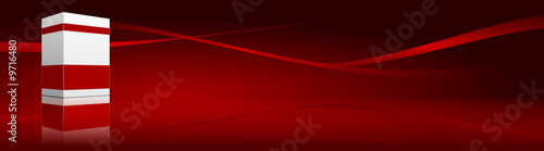 vector serie - red christmas banner template with present