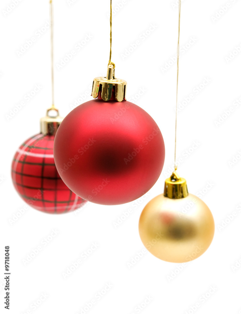 christmas balls on white background christmas balls on white background