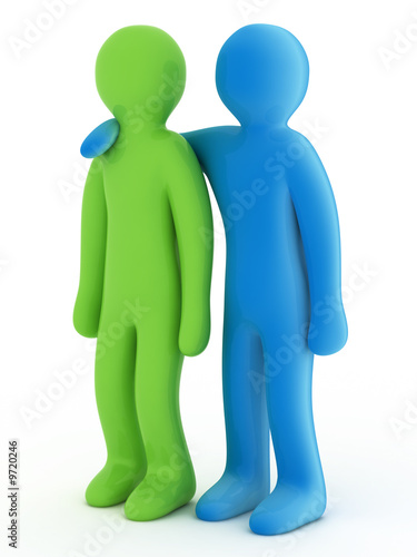 two mans on white background