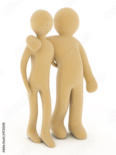 man and woman on white background