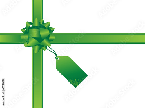 Christmas bow and gift card