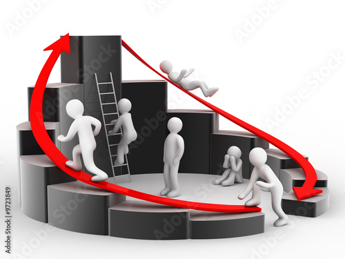 graph, group of the people on white background
