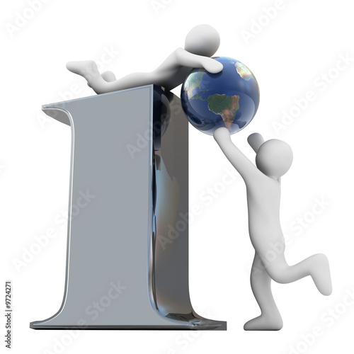 symbol information, globe and people on white background