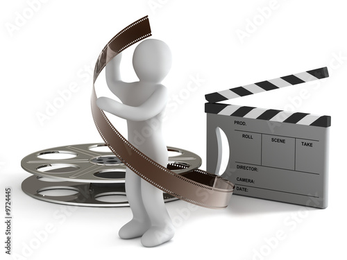 subject fabrication of the film on white background