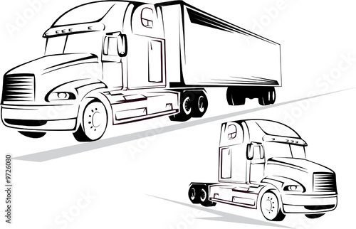 Vector-illustration of the big truck on a white background