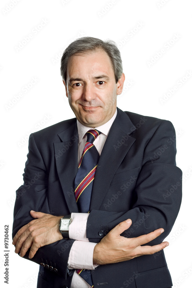 mature business man portrait in white background mature business man portrait in white background