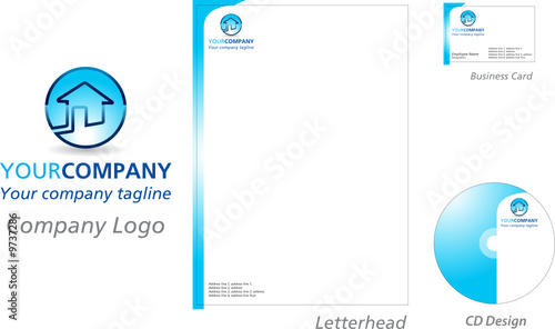 real estate corporate identity design with logo and stationery