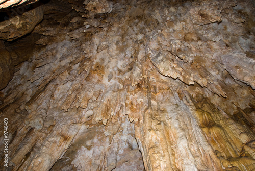 Stalactites and stalagmites  in a cave Emine-bair-hosar , Crimea