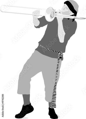 vector illustration of trombone player