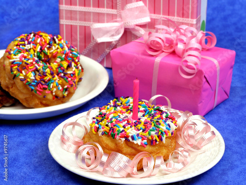 Birthday Party Donuts, Ribbons and Gifts