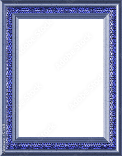 Empty Blue Gloss Tile Frame - with isolated clipping path