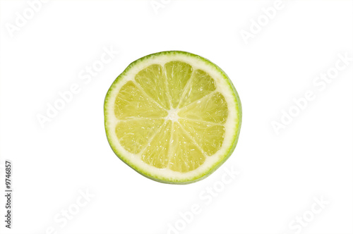 slice of lime isolated on white with clipping path