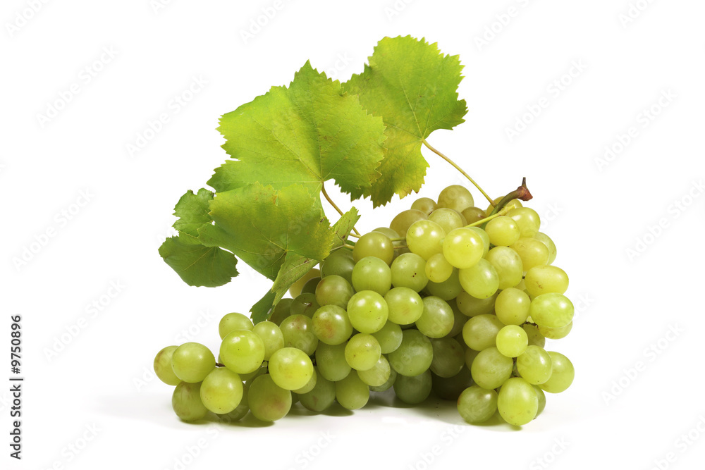 green grapes isolated on white