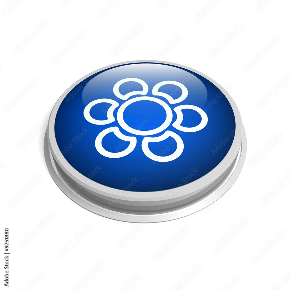 blue 3d flower button blue 3d flower button