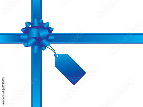 Christmas bow with gift tag