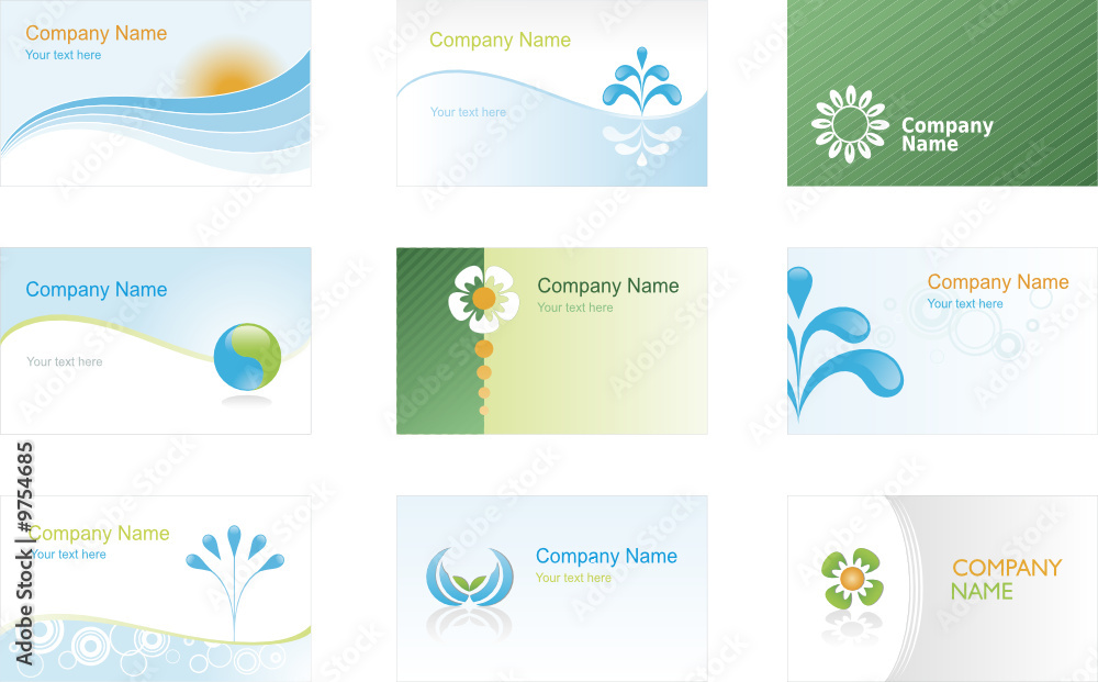 Set of environmental business cards or backgrounds