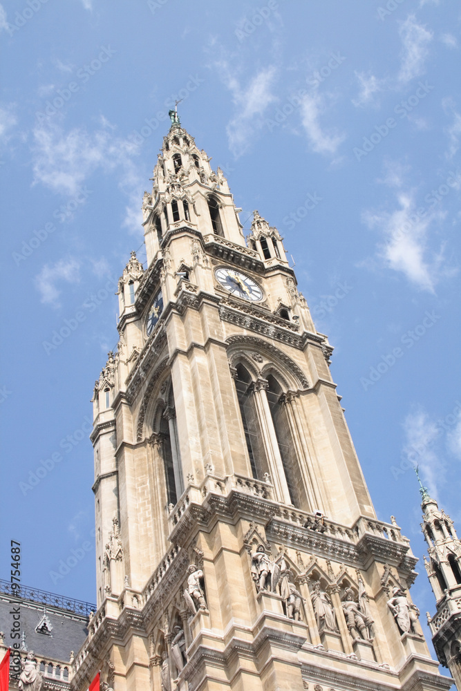 tower in the Vienna (detail with blue sky)