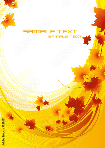 Autumnal orange background, vector illustration