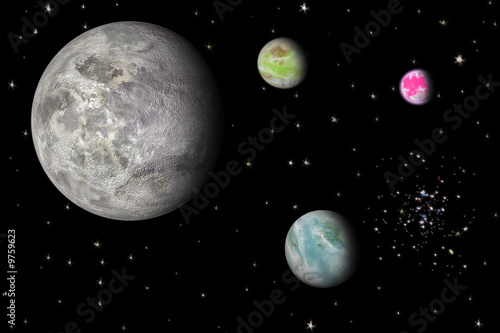 Moon and planets