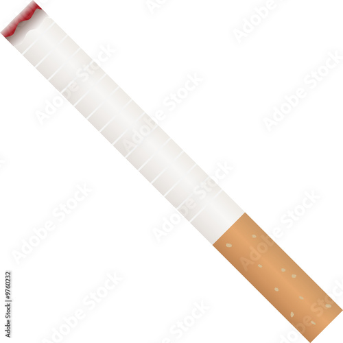 Decaying cigarette over white
