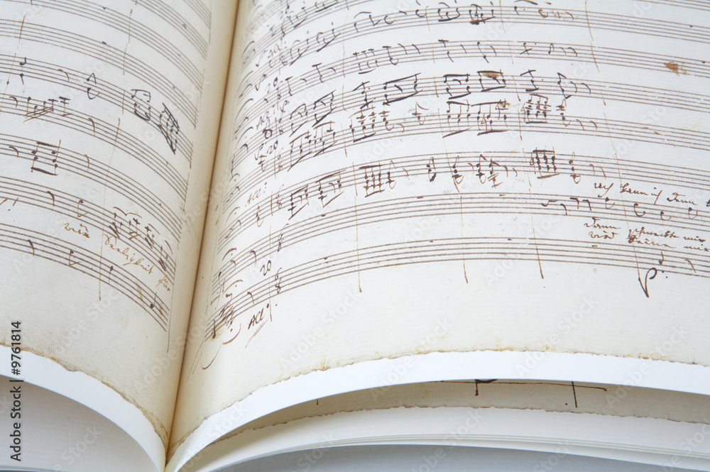 Naklejka premium Antique music sheet background