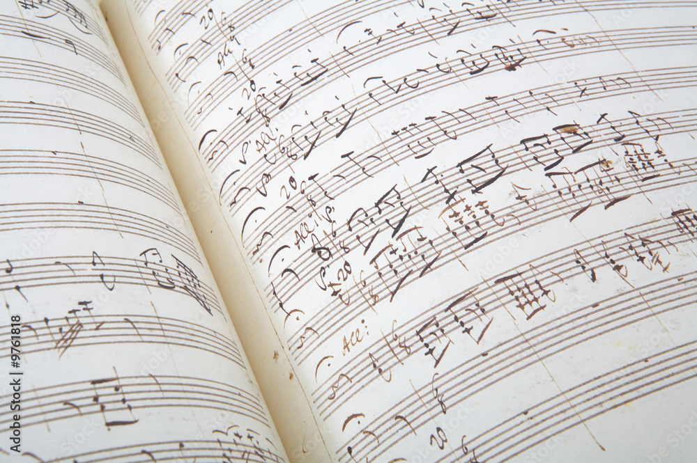 Naklejka premium Antique music sheet background