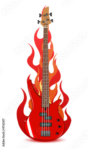 Vector illustration of bass guitar