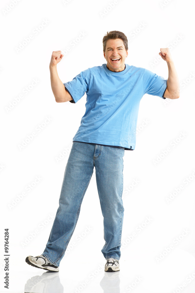 Happy smiling man. Isolated over white background. Happy smiling man. Isolated over white background.