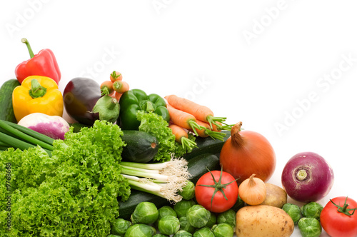 fresh vegetables on white background