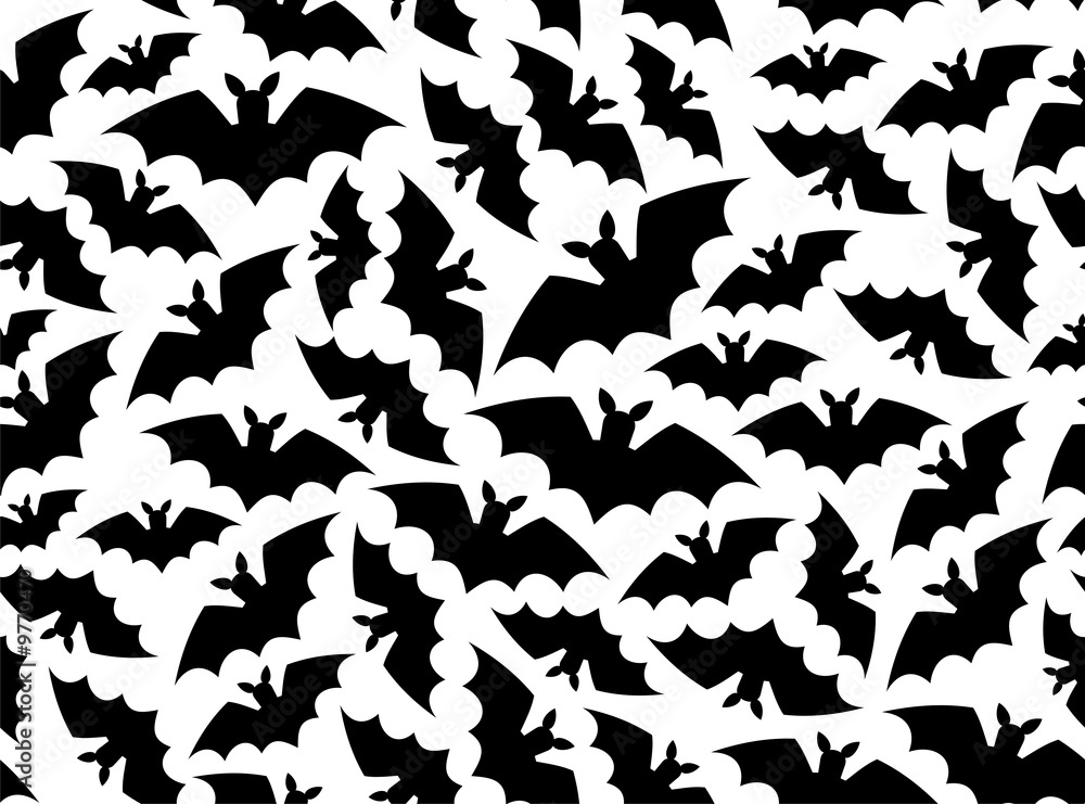 Vector bat pattern on white Vector bat pattern on white