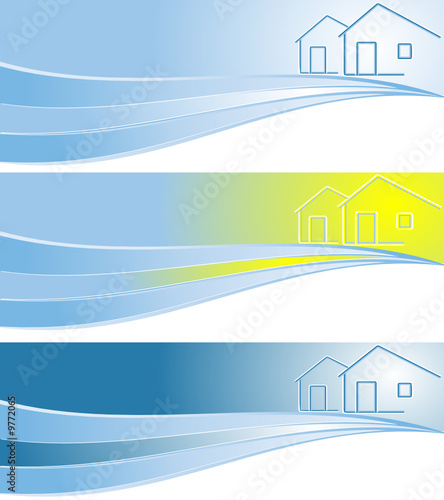 header for real estate company in three colors variations