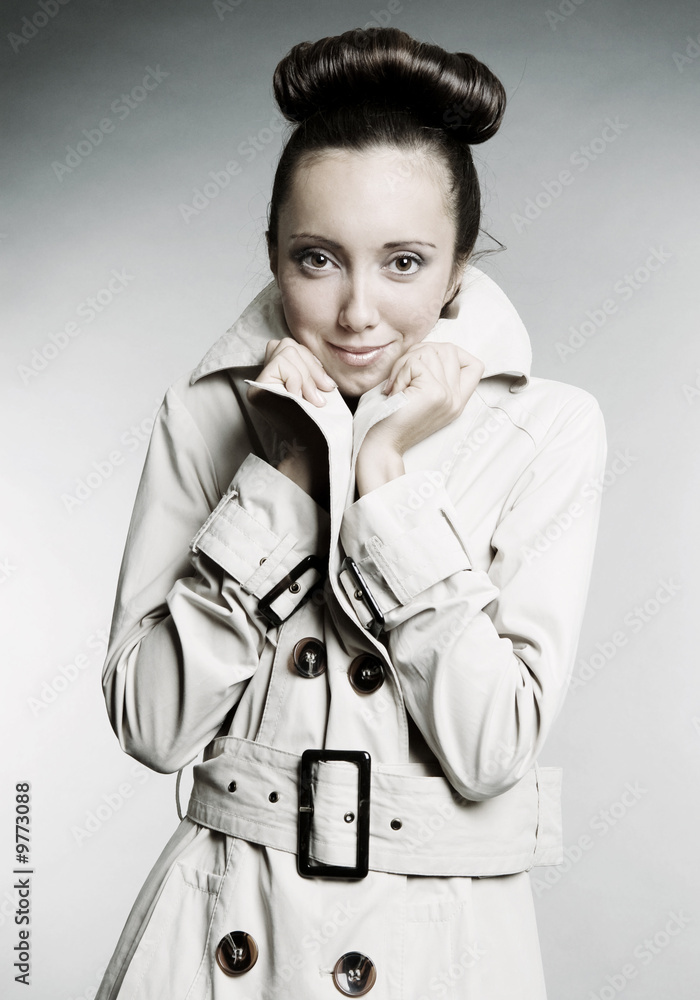 beautiful girl over grey background beautiful girl over grey background