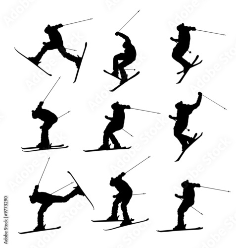 skiing silhouettes #9773290