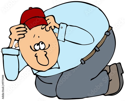 Man Taking Cover