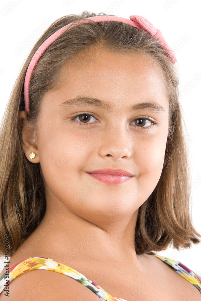 Portrait of a adorable girl a over white background Portrait of a adorable girl a over white background