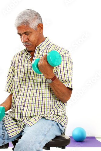 Senior Minority Man Working...